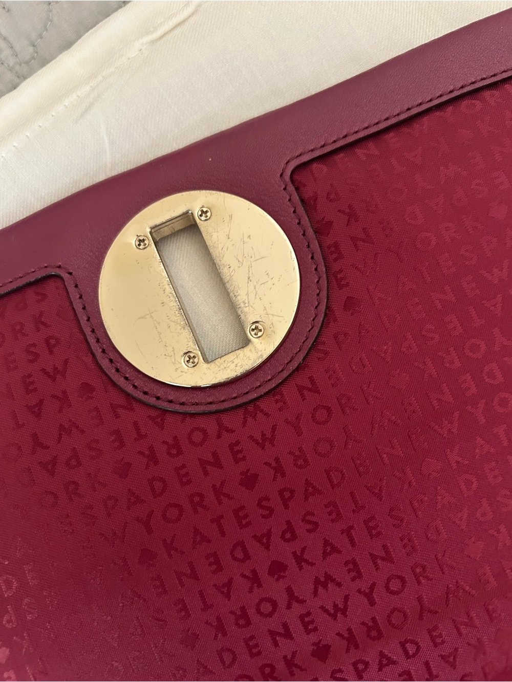 kate spade quilted plum leather chain shoulder bag with gold hardware - Picture 3 of 3